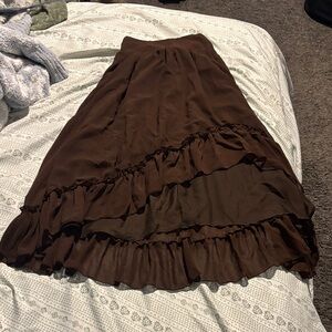 SHEIN Chocolate Brown A-Line Skirt